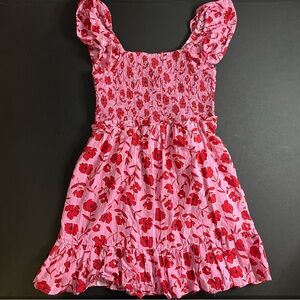 Vineyard Vines Pink and Red Floral Dress Girls Size Medium